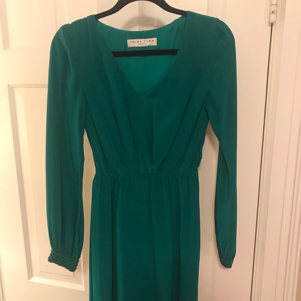 Trina Turk emerald green dress 0